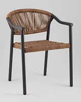 Стул Syna, светло-коричневый, серые ножки УТ000039927 Stool Group, коричневый/ротанг, ножки/металл/серый, размеры - *780****