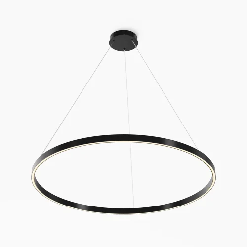 Светильник подвесной LED Rim MOD058PL-L54BK Maytoni чёрный на 1 лампу, основание чёрное в стиле современный хай-тек минимализм кольца фото 3