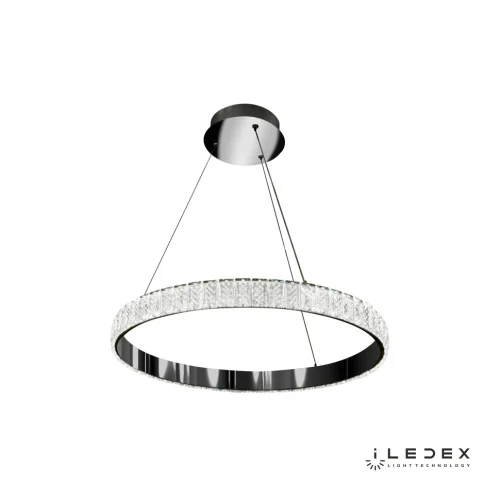 Светильник подвесной LED с пультом Crystal ice MD7212-36A CR iLedex прозрачный 1 лампа, основание хром в стиле современный хай-тек с пультом кольца