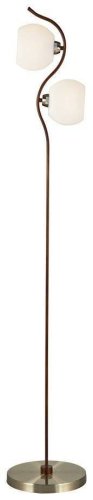 Торшер напольный  269-505-02 Velante  белый 2 лампы, основание античное бронза коричневое в стиле современный
