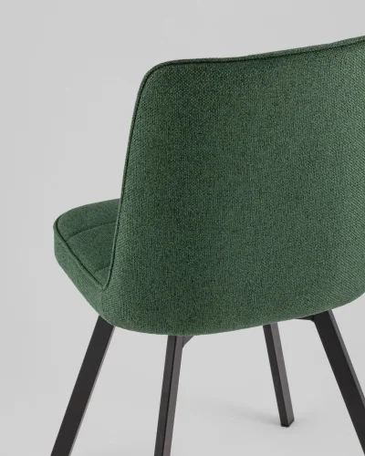Стул Pleid, вращающийся, зеленый, сиденье УТ000040525 Stool Group, зелёный/рогожка, ножки/металл/чёрный, размеры - *855**** фото 3