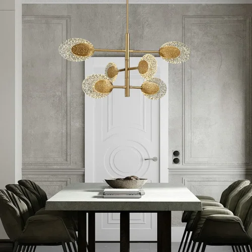 Люстра потолочная CERES B 219409-23 ImperiumLoft прозрачная на 6 ламп, основание латунь в стиле современный фото 5 Люстра потолочная CERES B 219409-23 ImperiumLoft прозрачная на 6 ламп, основание латунь в стиле современный фото 5