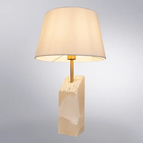 Настольная лампа Poprima A4028LT-1PB Arte Lamp белая 1 лампа, основание медь мрамор металл в стиле современный  фото 2