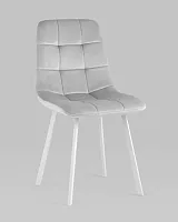 Стул Chilly, велюр серебристый, сиденье, белые ножки УТ000039636 Stool Group, серый/велюр, ножки/металл/белый, размеры - *****