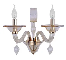 Бра CAETANO AP2 AMBER Crystal Lux без плафона 2 лампы, основание янтарное золотое в стиле венецианский 