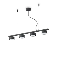 Светильник подвесной MINOR LINEAR SP4 Ideal Lux чёрный на 4 лампы, основание чёрное в стиле современный 