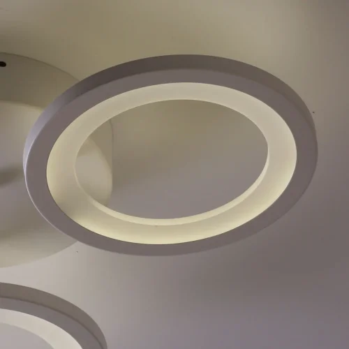 Люстра потолочная LED с пультом Мадлен 424013303 DeMarkt белая на 1 лампа, основание белое в стиле хай-тек с пультом кольца фото 10