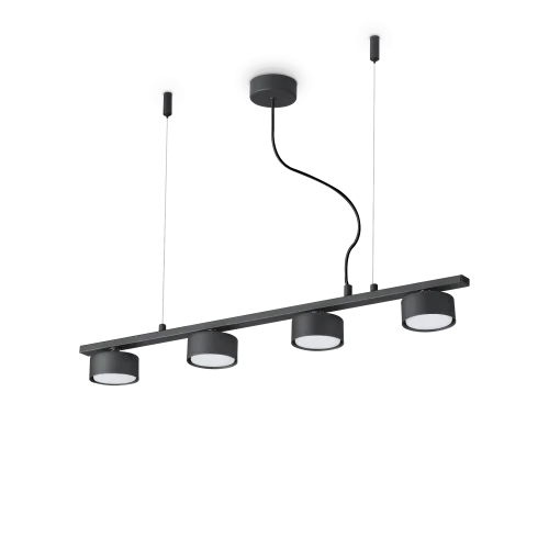 Светильник подвесной MINOR LINEAR SP4 Ideal Lux чёрный на 4 лампы, основание чёрное в стиле современный 