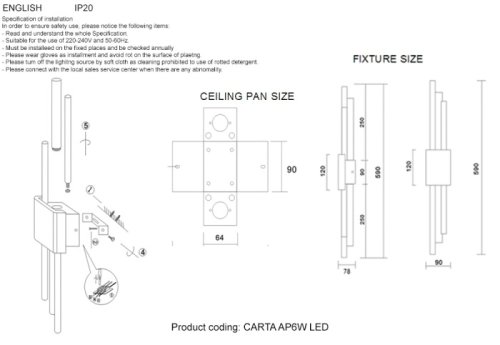 Бра ЛЕД CARTA AP6W LED WHITE/BRASS Crystal Lux белый на 1 лампу, основание латунь белое в стиле современный фото 5 Бра ЛЕД CARTA AP6W LED WHITE/BRASS Crystal Lux белый на 1 лампу, основание латунь белое в стиле современный фото 5