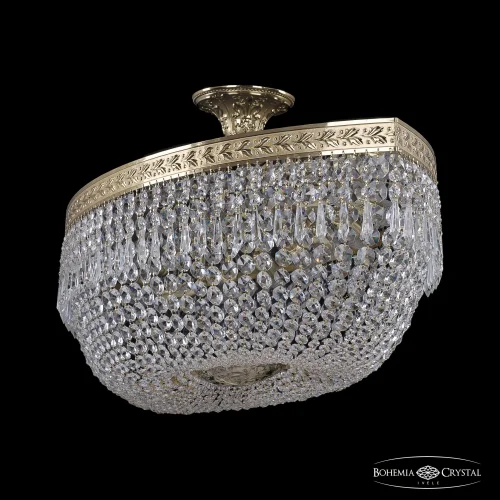 Люстра потолочная хрустальная 19013/100IV G Bohemia Ivele Crystal прозрачная на 14 ламп, основание золотое в стиле классика sp фото 2
