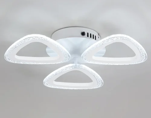 Люстра потолочная LED с пультом FA4508 Ambrella light белая на 1 лампа, основание белое в стиле современный хай-тек с пультом фото 4