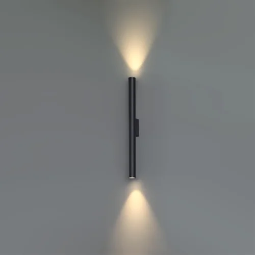 Настенный светильник LED уличный Tubus 7105/10WL Odeon Light уличный IP54 чёрный на 1 лампу, плафон чёрный в стиле хай-тек современный LED фото 3