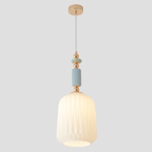 Светильник подвесной MERINGUE SP1.2 Crystal Lux белый на 1 лампу, основание золотое в стиле классический фото 3