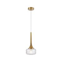 Светильник подвесной Malinconia 4051-1P Favourite прозрачный 1 лампа, основание латунь в стиле модерн 