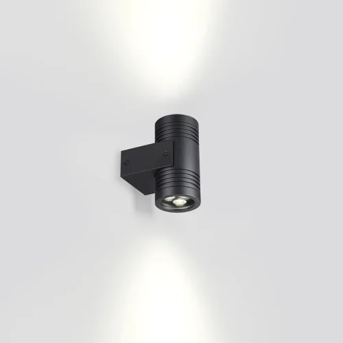 Настенный светильник LED Stima 6648/12WL Odeon Light уличный IP67 чёрный 1 лампа, плафон чёрный в стиле хай-тек LED фото 2