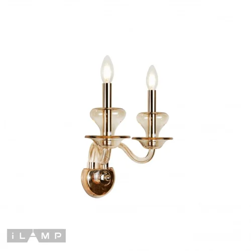 Бра Меркури (Mercury) W9448-2 Gold iLamp без плафона на 2 лампы, основание бежевое золотое в стиле современный американский фото 2
