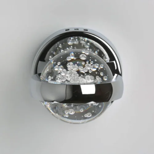 Бра LED Капелия 730021001 DeMarkt прозрачный на 1 лампа, основание хром в стиле хай-тек  фото 2
