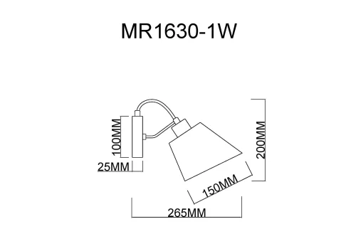 Бра Amber MR1630-1W MyFar белый на 1 лампа, основание хром в стиле лофт современный  фото 6
