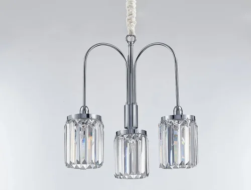 Люстра подвесная 4503/C chrome Newport прозрачная на 3 лампы, основание хром в стиле классический 