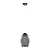 Светильник подвесной LED Knot 8134-A LOFT IT серый прозрачный на 1 лампу, основание чёрное в стиле современный выдувное