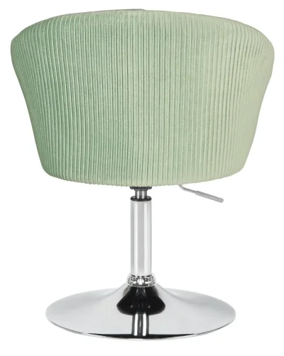 Кресло дизайнерское  8600-LM,  цвет сиденья мятный велюр (1922-8), цвет основания хром Dobrin, зелёный мятный/велюр, ножки/металл/хром, размеры - 750*900***600*570 фото 5