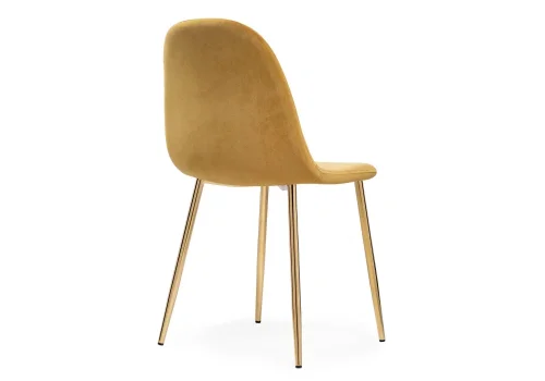Стул на металлокаркасе Lilu 1 yellow / gold 15371 Woodville, жёлтый/велюр, ножки/металл/золотой, размеры - ****430*530 фото 4