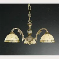 Люстра подвесная  L 7104/3 Reccagni Angelo бежевая на 3 лампы, основание золотое в стиле классический 
