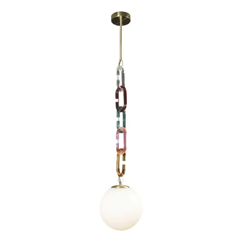 Светильник подвесной Chain 10128P Mult LOFT IT белый 1 лампа, основание разноцветное золотое в стиле современный шар фото 3