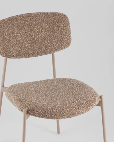 Стул Doe без подлокотников, коричневый, бежевые ножки УТ000040246 Stool Group, коричневый/букле, ножки/металл/бежевый, размеры - *820**** фото 2