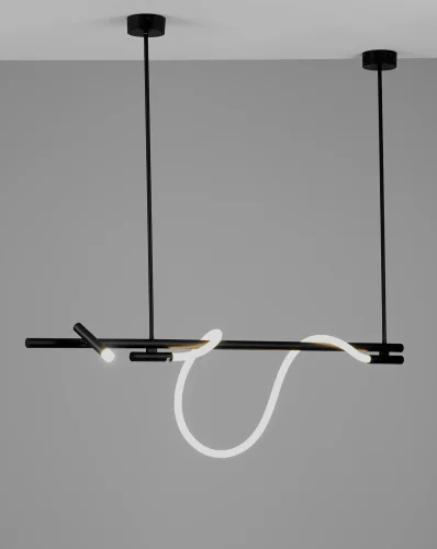 Светильник подвесной LED True V10683-PL Moderli белый 1 лампа, основание чёрное в стиле минимализм хай-тек современный 