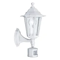 Настенный светильник 22464 LATERNA 7 Eglo уличный IP44 белый 1 лампа, плафон прозрачный в стиле кантри классический E27