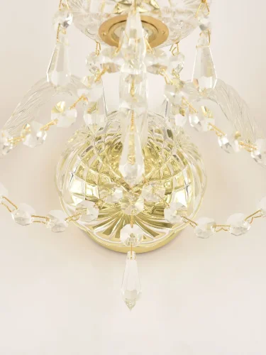 Бра 104B/3/141 G Bohemia Ivele Crystal без плафона на 3 лампы, основание золотое прозрачное в стиле классический drops фото 2
