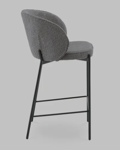 Стул полубарный Тисдейл букле темно-серый УТ000041696 Stool Group, серый/букле, ножки/металл/чёрный, размеры - ***** фото 2