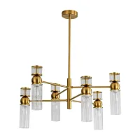 Люстра на штанге Denver 8276/6 Lumion прозрачная на 6 ламп, основание латунь в стиле современный 
