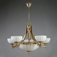 Люстра подвесная  NAVARRA 02228/5 WP AMBIENTE by BRIZZI белая на 10 ламп, основание бронзовое в стиле классический 