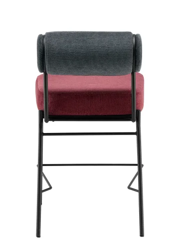 Стул полубарный Ponpoun, тёмно-серый, бордо УТ000040470 Stool Group, бордовый/шенилл, ножки/металл/чёрный, размеры - *910***520*635 фото 5