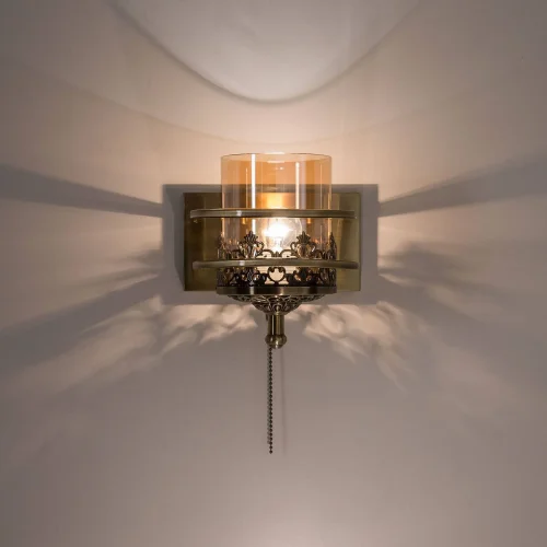Бра с выключателем Ориент CL464313 Citilux янтарный прозрачный на 1 лампа, основание бронзовое в стиле классический  фото 5