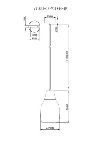 Светильник подвесной Adalina V11844-1P Moderli белый на 1 лампу, основание белое в стиле лофт современный фото 3