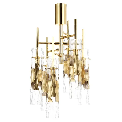 Светильник потолочный PRIMAVERA PL6 GOLD Crystal Lux прозрачный на 6 ламп, основание золотое в стиле современный фото 3