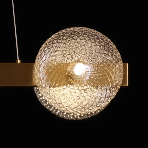 Светильник подвесной Оливия 306015006 DeMarkt прозрачный 6 ламп, основание латунь в стиле современный  фото 4