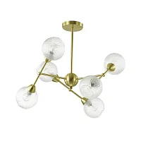 Люстра потолочная Everly 3752/6C Lumion прозрачная на 6 ламп, основание золотое в стиле современный шар