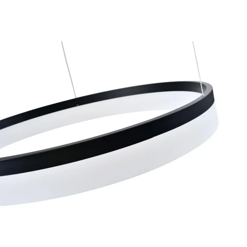 Светильник подвесной LED Via V1721-PL Moderli белый на 1 лампу, основание чёрное в стиле хай-тек кольца фото 2