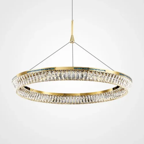 Люстра подвесная GERTRUDA ONE D80 220231-23 ImperiumLoft прозрачная на 1 лампу, основание латунь в стиле современный 
