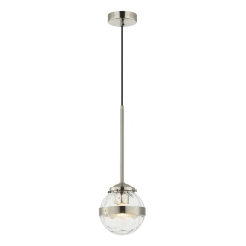 Светильник подвесной Sogno 2134/11/01P Stilfort прозрачный 1 лампа, основание никель в стиле современный шар