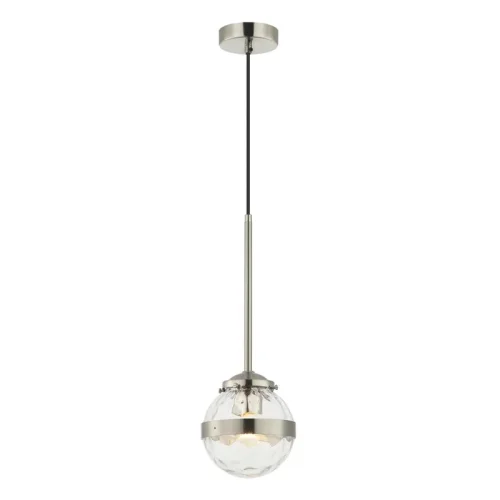 Светильник подвесной Sogno 2134/11/01P Stilfort прозрачный 1 лампа, основание никель в стиле современный шар