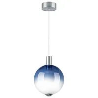 Светильник подвесной LED Colore 805405 Lightstar синий 1 лампа, основание матовое хром никель серое в стиле арт-деко 