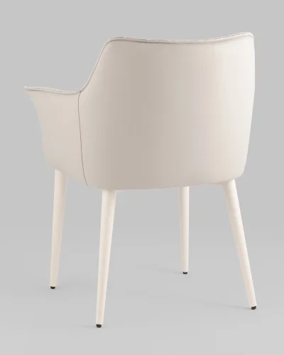 Стул обеденный Feston, слоновая кость, букле с экокожей УТ000039028 Stool Group, бежевый/экокожа букле, ножки/металл/белый, размеры - *780**** фото 5