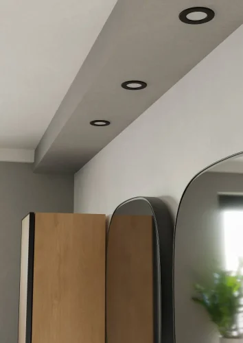 Светильник точечный LED Fueva 901412 Eglo белый на 1 лампу, основание чёрное в стиле современный круглый фото 3 Светильник точечный LED Fueva 901412 Eglo белый на 1 лампу, основание чёрное в стиле современный круглый фото 3