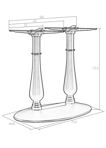 Подстолье обеденное 5037-LMS ANDREW Dobrin столешница из фото 3