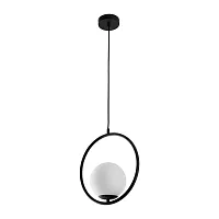 Светильник подвесной Matisse A7741SP-1BK Arte Lamp белый на 1 лампу, основание чёрное в стиле современный шар
